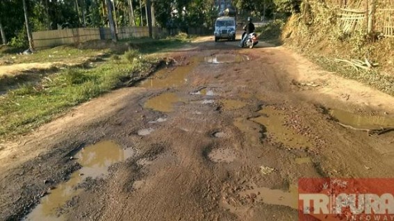 Deplorable condition of road makes life miserable at Amarpur Sub Division Deplorable condition of road makes life miserable at Amarpur Sub Division